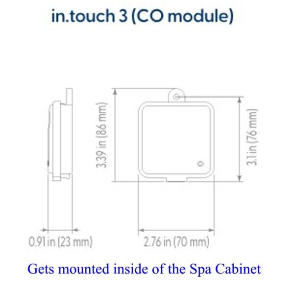 Gecko in.touch 3 CO Module gets mounted in the spa cabinet 0608-521047 59-402-1030