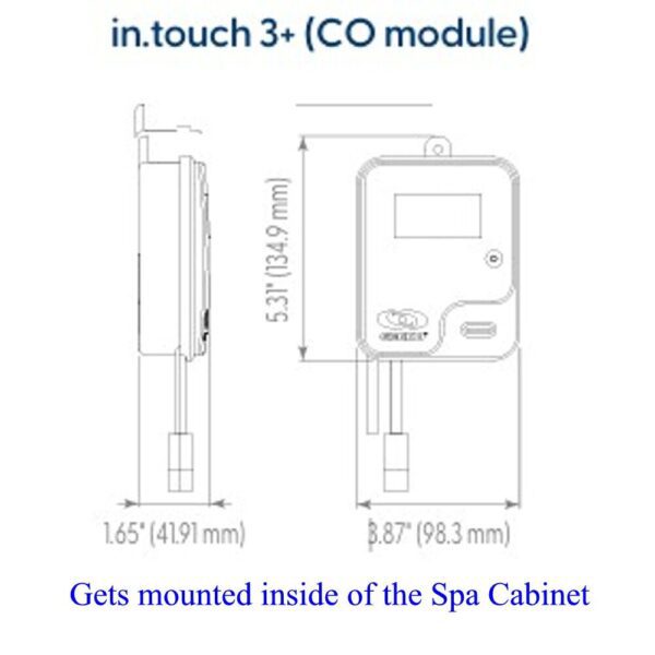 Gecko in.touch 3 CO Module gets mounted inside the spa cabinet 0608-521041 33-2133-40