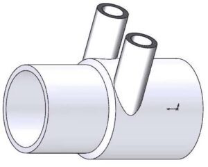 Tropic Seas Spas Manifold, 2 Inch Spigot x 2 Inch Slip, 2 Port