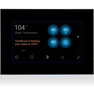 Balboa Spa Touch 4+ touchscreen topside control with built-in WiFi, 7.3 x 4.6 inch full-color display showing water temperature and jet controls, part 34-57562