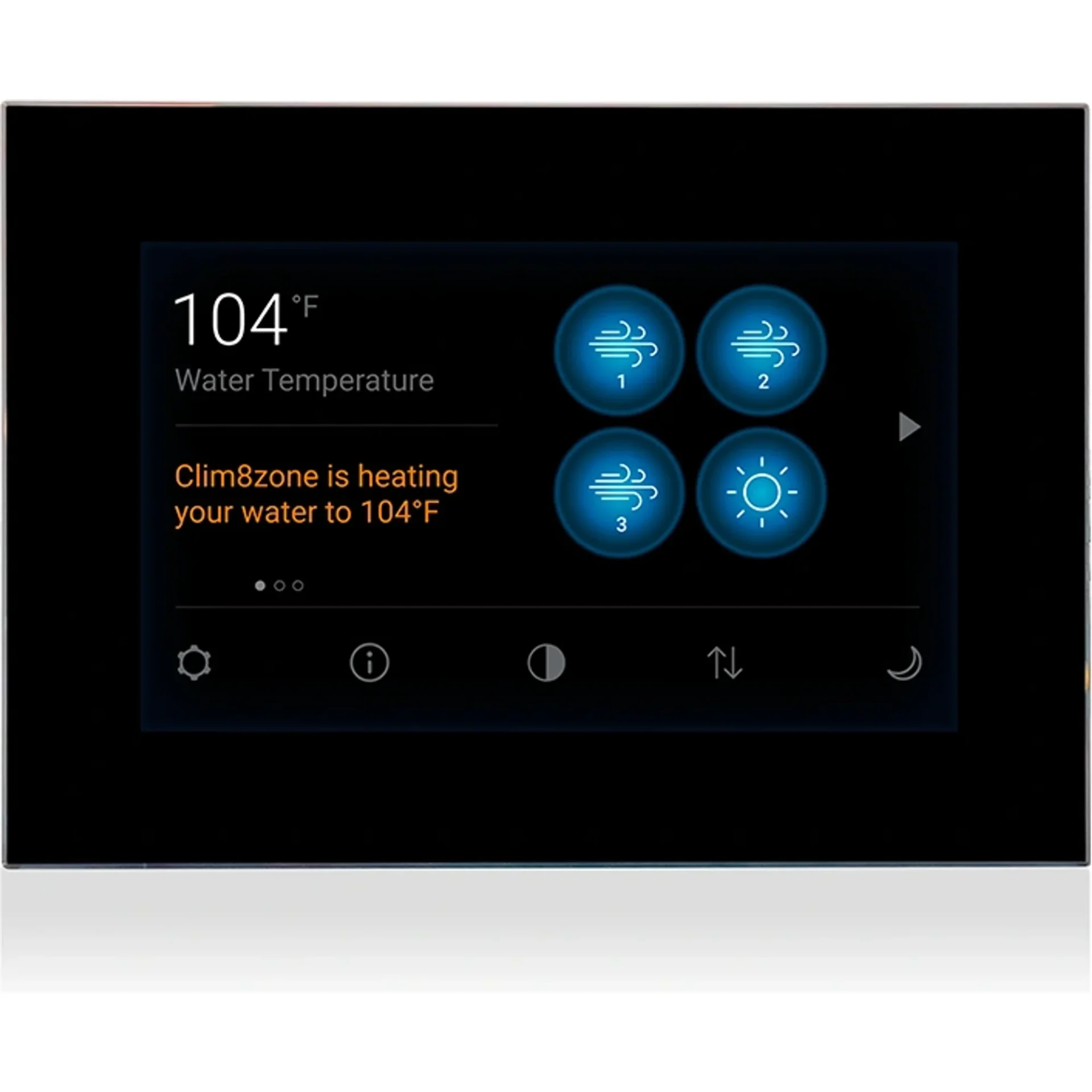 Balboa Spa Touch 4+ touchscreen topside control with built-in WiFi, 7.3 x 4.6 inch full-color display showing water temperature and jet controls, part 34-57562