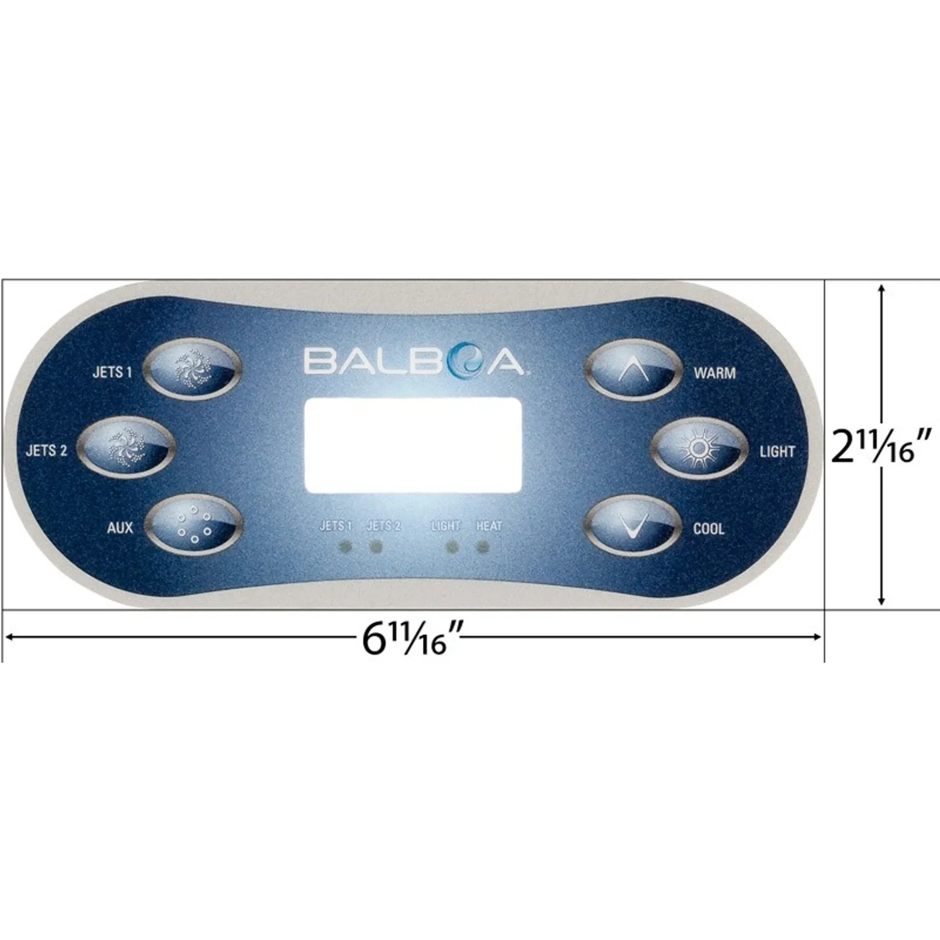 Balboa TP600 topside overlay 80-12762 - Jets Jets Aux Warm Light Cool - HZ 58-138-1802