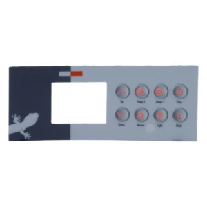 Gecko TSC-4 Topside Overlay – 8-Button, Pump 1, Pump 2, Blower, Light – 9916-100094