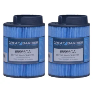 Softub pre-2009 filter 2 pack, two Great Barrier 8555CA snap-on filters with Microban antimicrobial media